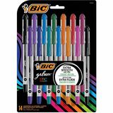 BIC Gel-ocity Smooth Stic Gel Pen, Medium Point (0.7 mm), Assorted Colours, 14-Count, Vibrant and Smooth Gel Ink Pens