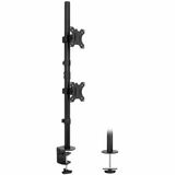 Mount-It! Vertical Dual Monitor Mount - 13" to 32" Screen Support - 35.20 lb (15966.45 g) Load Capacity - 2 Devices Supported - Desk - Black - For Monitor - Rotate, Swivel, Tilt, Ergonomic, Cable Management, C-clamp, Grommet