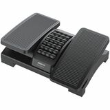 Mount-It! Dual Pedal Ergonomic Footrest - 4.10" (104.14 mm) to 5.10" (129.54 mm) Adjustable Height - 25° Tilt - Black - High Impact Polystyrene (HIPS)