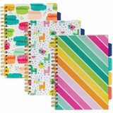 Pukka Pads B5 Colour Wash Project Book - 200 Pages - Printed - Spiral - Feint - 0.31" Ruled - 80 g/m Grammage - B5 - Gold Binding - Color Wash, Llama, Stripe Cover - Hard Cover, Perforated, Removable Divider, Storage Pocket - 3 / Pack