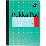 Pukka Pads Metallic Composition Notebook (9.75" x 7.50") - 70 Sheets - 140 Pages - Printed - Tape Bound - Both Side Ruling Surface - Wide Ruled - 0.31" Ruled - 80 g/m Grammage - 9.75" (247.65 mm) x 7.50" (190.50 mm) - Metallic Cover - Non-bleeding, 