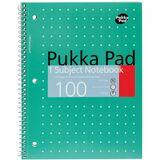 Pukka Pads Metallic Single Subject Notebook (7.5" x 9.75") - 1 Subject(s) - 50 Sheets - 100 Pages - Printed - Spiral - Both Side Ruling Surface - Ruled - 0.31" Ruled - 3 Hole(s) - 80 g/m Grammage - 10.50" (266.70 mm) x 8" (203.20 mm) - Metallic Cove