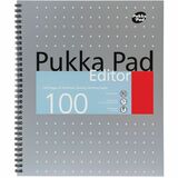 Pukka Pads Editor Notepad Letter Size, Silver - 50 Sheets - 100 Pages - Printed - Both Side Ruling Surface - Ruled - 0.31" Ruled - 3 Hole(s) - 80 g/m Grammage - Letter - 11.25" (285.75 mm) x 10.50" (266.70 mm) - Silver Cover - Sturdy Back, Easy Tear