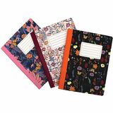 Pukka Pads Bloom Composition Book 3 Pack - 70 Sheets - 140 Pages - Printed - Stitched - 80 g/m Grammage - 9.70" (246.38 mm) x 7.50" (190.50 mm) - Assorted Cover - 3 / Pack