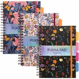 Pukka Pads - Cahier de projets Bloom B5 à couverture rigide - Paquet de 3 vari&eacute;s