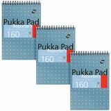 Pukka Pads Reporter's Pad - 160 Pages - Wire Bound - 80 g/m Grammage - 5 33/64" x 8 5/64" - White Paper - Perforated - 3 / Pack
