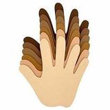 DBLG Import Multicultural Foam Hands - Craft - 7.09" (180 mm) Height x 6.10" (155 mm) Width - Foam - 6 / Pack