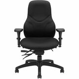 Global Tritek Chair - Echo Seat Color - Black Back Color - Fabric Back Material - Black Frame Color - High Back - Terrace Fabric, Wood, Fabric, Plastic - Armrest