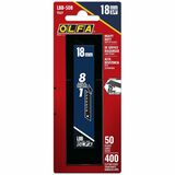 Olfa 18mm LBB Ultra-Sharp Black Snap Blade - 10, 50, or 100 Packs - Heavy Duty, Snap-off, Durable - Carbon Steel - Black - 50 Pack