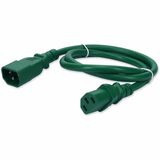 AddOn 3ft C13 Female to C14 Male 14AWG 100-250V at 15A Green Power Cable