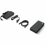 Lenovo ThinkPad Docking Station - for Notebook/Desktop PC/Monitor - Charging Capability - 135 W - USB Type C - 3 Displays Supported - 4K @ 60Hz, 4K UHD - 3840 x 2160 - 6 x USB Ports - 2 x USB 2.0 - 3 x USB Type-A Ports - USB Type-A - 1 x USB Type-C Ports - USB Type-C - 1 x RJ-45 Ports - Network (RJ-45) - 1 x HDMI Ports - HDMI - 2 x DisplayPorts - DisplayPort - Black - Wired - Gigabit Ethernet - 100W - Desktop