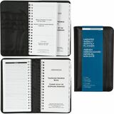 Merangue Undated Weekly/Monthly Planner, 3-� X 6-�" - Undated - 3 1/4" (82.55 mm) x 6 1/4" (158.75 mm) Sheet Size - Black Polyurethane Cover