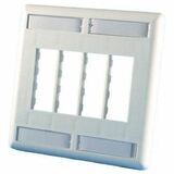 Ortronics Tracjack Faceplate, Eight-Port (Dual Gang), Plastic - 8 x Total Number of Socket(s) -...