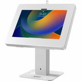 CTA Digital Desk Mount for Tablet, Display, Holder, Monitor, Kiosk - White - Landscape/Portrait