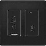 Crestron DM Lite 4K60 4:4:4 Transmitter for USB-C&reg; DisplayPort&trade; and USB 2.0 Signal Extension over CATx Cable, Wall Plate, Black