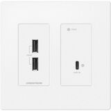 Crestron DM Lite 4K60 4:4:4 Transmitter for USB-C DisplayPort and USB 2.0 Signal Extension over CATx Cable, Wall Plate, White