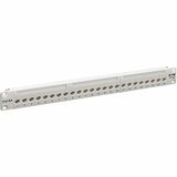 Eaton Tripp Lite Series 24-Port Cat6a Feed-Through Patch Panel - 4PPoE Compliant, 1U Rack-Mount, RJ45 Ethernet, White, TAA