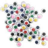 DBLG Import 10mm Assorted Color Round Wiggly Eyes - Art Project - 0.39" (10 mm) Diameter - Black, Red, Yellow, Blue, Green, Pink - 100 / Pack