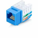 4XEM 10 pack Cat6A RJ45 Keystone Jack UTP 110-Type (Blue)