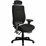 ergoCentric 24Centric Series Office Chair, Black Fabric Seat/Back - Black Seat Color - Fabric Seat Material - Black Back Color - Fabric Back Material - Black Frame Color - 5-star Base - Armrest