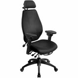 ergoCentric airCentric Multi-Tilt Office Chair With Adjustable Headrest, Black - Black Seat Color - Fabric, Foam Seat Material - Black Back Color - Fabric, Foam Back Material - Black Frame Color - High Back - 5-star Base - Armrest