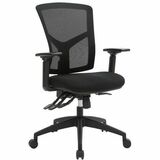 HDL Mid-Back Multi-Tilter Chair - Fabric Seat Material - Mesh Back Material - Black Frame Color - Mid Back - 5-star Base - Black - Plastic - Armrest - 1 Unit