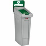 Rubbermaid+Commercial+Slim+Jim+Recycling+Station+1-Stream+Compost%2C+23+Gal