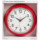 Kiera Grace Wall Clock - Red Case - Retro Style - Red Finish