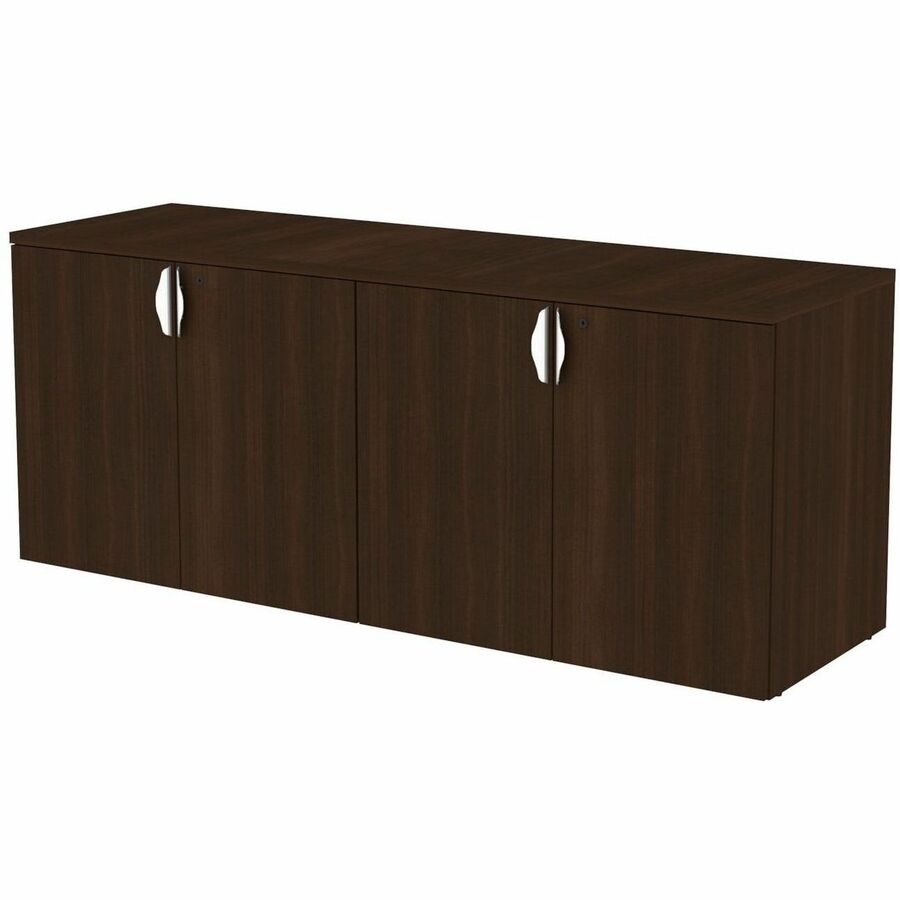 HDL Innovations Credenza - 29" (736.60 mm) Height x 71" (1803.40 mm) Width x 21.8" (552.45 mm) Depth - 4 Door(s) - 2 Shelve(s) - 2 Adjustable Shelf(ves) - Band Edge - Material: Laminate - Finish: Evening Zen, Laminate - Lockable, Leveler, Self-closing Hin