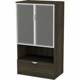 HDL Innovations Storage Cabinet - 64.5" (1638.30 mm) Height x 35.5" (901.70 mm) Width x 21.8" (552.45 mm) Depth - Total Drawer(s): 1 - 2 Door(s) - 3 Shelve(s) - 2 Adjustable Shelf(ves) - Band Edge - Material: Laminate - Finish: Grey Dusk - Lockable, Durab