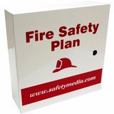 Safety Media Mounting Box - Red, White - Aluminum - 1 Each