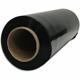 Malpack Stretch Wrap, Black, 14" x 1,500' - Puncture Resistant, Damage Resistant, Residue-free - Black - 4 / Carton