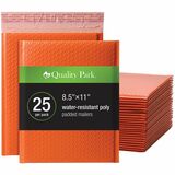 Quality Park Poly Mailers - Bubble/Shipping - 8 1/4" (209.55 mm) Width x 11" (279.40 mm) Length - Peel & Seal - Orange - Poly - 25 / Box