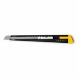 Olfa 9mm 180-SOL/12 Metal Precision Utility Knife, 0.35" (9 mm) Blade Length - Handle, Acetone Resistant, Long Lasting, Auto-lock, Pocket Clip, Retractable, Refillable, Lockable, Snap-off - Steel - Yellow, Black