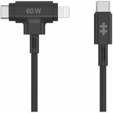 Hyper HyperJuice USB-C and Lightning Hybrid Silicone Cable (1.5m/5ft) - Black