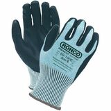PrimaCut Earth 69-100E Work Gloves - Chemical, Oil, Dirt, Blade Cut, Abrasion Protection - Nitrile Foam Coating - 8 Size Number - Medium Size - Nitrile Foam - Black/Green - Abrasion Resistant, Cut Resistant, Tear Resistant, Puncture Resistant, Textured Grip, Soft, Flexible, Breathable, Machine Washable, Reusable, Ergonomic, ... - For Automotive, Mining, Metal Fabrication, Carpentry, Glass Handling, HVAC Operation, Construction, Oil & Gas, Chemical, Sharp Object Handling - 96 PairsCase - 6 /