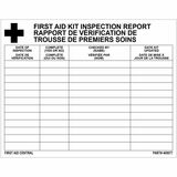 First Aid Central - Fiches de rapport d'inspection des trousses de premiers soins First Aid Central