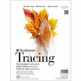 Strathmore 200 Tracing Pad - 40 Sheets - Tape Bound - 25 lb (11339.81 g) Basis Weight - 12" (30.48 cm) x 9" (22.86 cm) Sheet Size - White Paper - Smooth Surface, Transparent - 1 Each