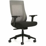Zim High Back Weight Sensing Synchro-Tilter, Mesh Back and Uph Seat, Grey/ Black - Offices to Go Zim High Back Weight Sensing Synchro-Tilter Office Chair - Grey Mesh Back with Black Fabric Seat