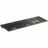 HP 725 Keyboard - Wireless Connectivity - Bluetooth/RF - 32.81 ft (10000 mm) - 2.40 GHz - USB Type A Interface - CoPilot, Dictation, Lock, Calculator, Multi-device Key Hot Key(s) - Windows 10, Windows 11, macOS, ChromeOS - English (US) - PC - Nightfall Black