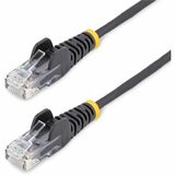 StarTech.com 5ft Black Slim CAT6 Ethernet Cable, Slim Snagless RJ45, UTP, LSZH, 28AWG Bare Copper, Slim Network Patch Cord, Fluke Tested - Slim UTP Cat6 Cable supports 1Gbps and 90W PoE; Ideal for crowded installations; 36% slimmer for improved airflow; Low Near-End Crosstalk (NEXT) and Return Loss (RL); Gold-Plated Contacts; 28AWG Bare Copper Wire; Flexible LSZH jacket; Fluke Tested