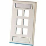Ortronics Single Gang Keystone Faceplate, 6 Port, Fog White - 6 x Socket(s) - 1-gang - Wall Mount,...