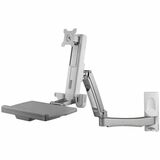 Amer AMR1AWSL-B Mounting Arm for Computer, Workstation, Keyboard, Mouse, Monitor - Black - Height Adjustable - 24" to 32" Screen Support - 100 x 100, 75 x 75 - VESA Mount Compatible - Steel, Plastic, Aluminum