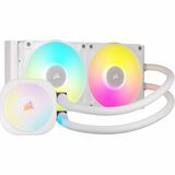 Corsair iCUE LINK TITAN 240 RX RGB AIO Liquid CPU Cooler - White - 4.72" (120 mm) Maximum Fan Diameter - 2 x Fan(s) - 73.50 CFM (124.88mÂ³/h) Maximum Airflow - 2100 rpm - Liquid Cooler Cooler - Magnetic Dome Bearing - Compatible Intel Socket: Socket LGA-1851, LGA-1700 - Compatible AMD Socket: AM5, AM4 - ARGB LED - White - Aluminum Radiator - CPU, PC, Processor