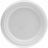 vicbay Plate 7 IN Plant Fiber Round 1000/Case - 1000 Pieces - 7" (177.80 mm) Diameter - White - Fiber, Bagasse, Sugarcane Body - Round - 125 / Pack