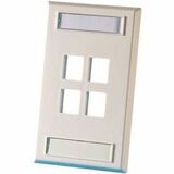Ortronics Single Gang Keystone Faceplate, 4 Port, WM Ivory - 4 x Total Number of Socket(s) - 1-gang...