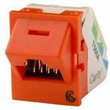 Ortronics Clarity 6 Angled Tracjack, T568a/b, 45 Degree, Orange - 1 x RJ-45 Network - Female -...