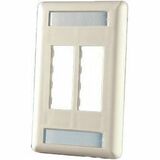 Ortronics Tracjack Faceplate, Four-Port (Single Gang), Plastic - 4 x Total Number of Socket(s) -...