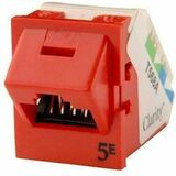 Ortronics Clarity 5E Angled TracJack, T568A/B, 45 degree, Red - 1 x RJ-45 Network - Female - Red...