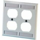 Ortronics 106-Type Plastic Double Gang Cover Plate - 4 x Total Number of Socket(s) - 2-gang - Wall...